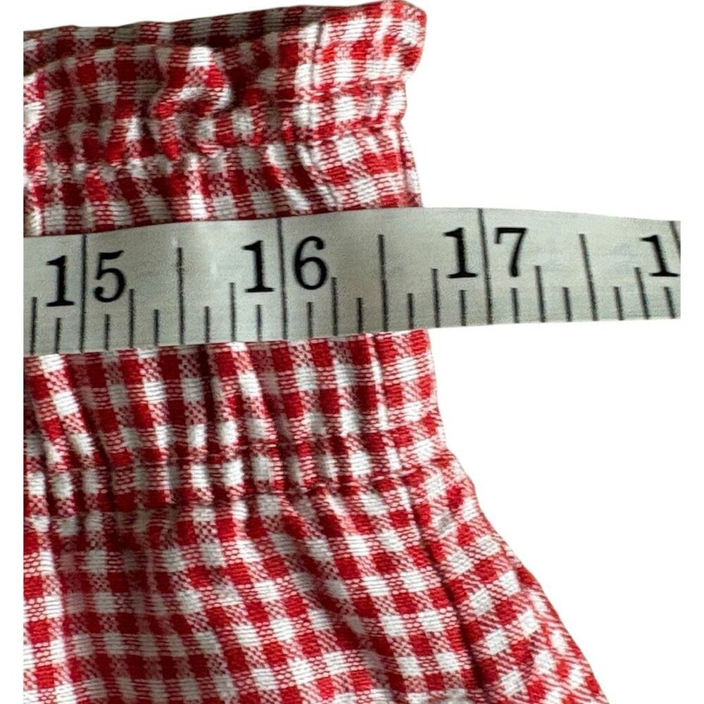 Quince European Linen High Waist Shorts Size Large Red & White Classic Gingham - Picture 7 of 8